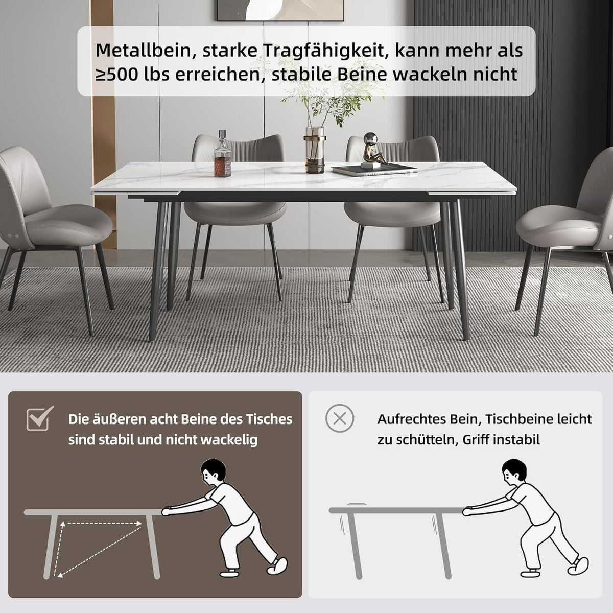 Ausziehbarer Esstisch Weiß – Modern & Robust (160-240cm)