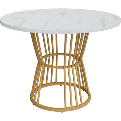 5-teiliges Esstisch Set Schwarz + Gold – Modernes Esszimmer
