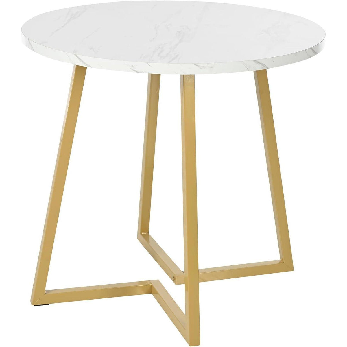 Moderner Esstisch Set 5-teilig Schwarz Gold 80x75cm