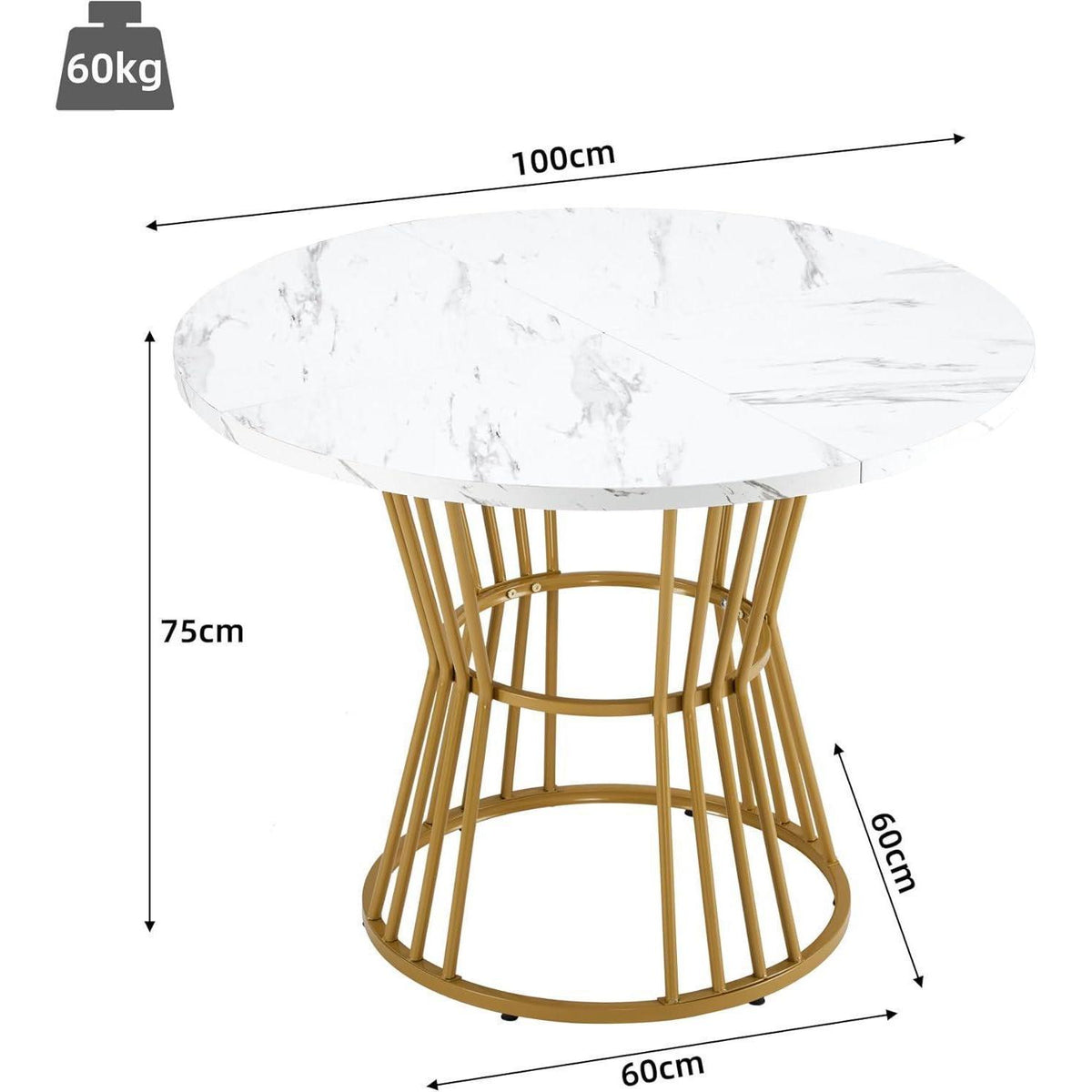 5-teiliges Esstisch Set Grau & Gold – Modernes Esszimmer mit Stühlen