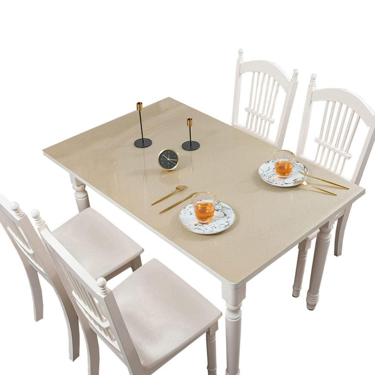 Wasserdichte PVC Tischdecke Gold 90x200cm – Schutzfolie für Tisch