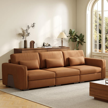 Bequemes 3-Sitzer Sofa Lederoptik 276cm – Wohnzimmer Couch