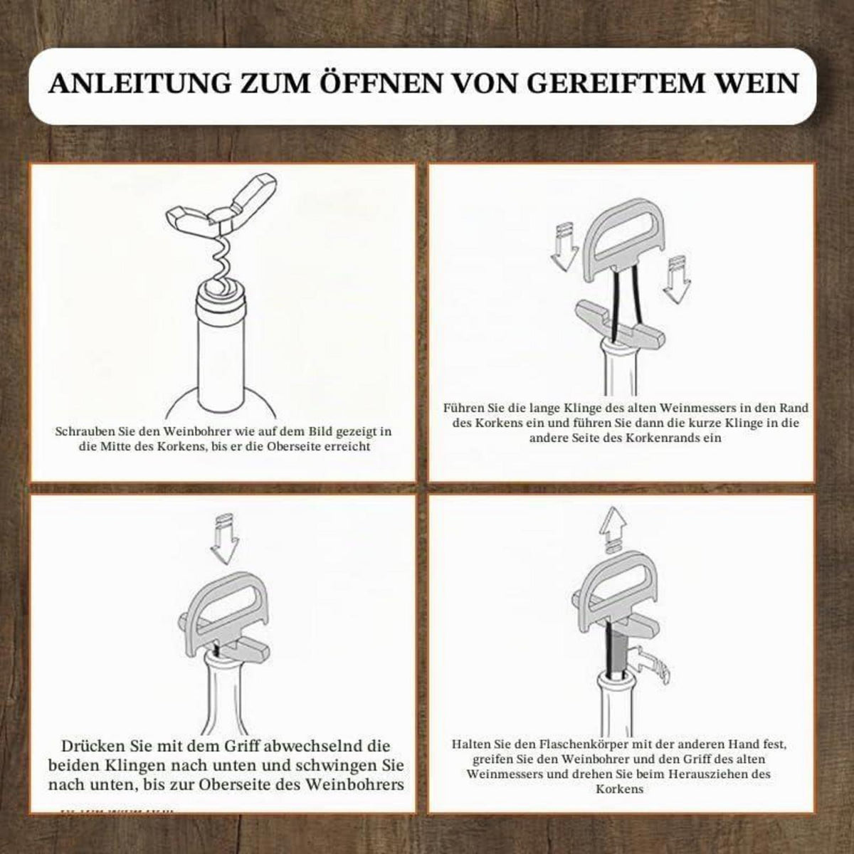 Ah So Weinöffner Set – Korkenzieher für Alte Weine