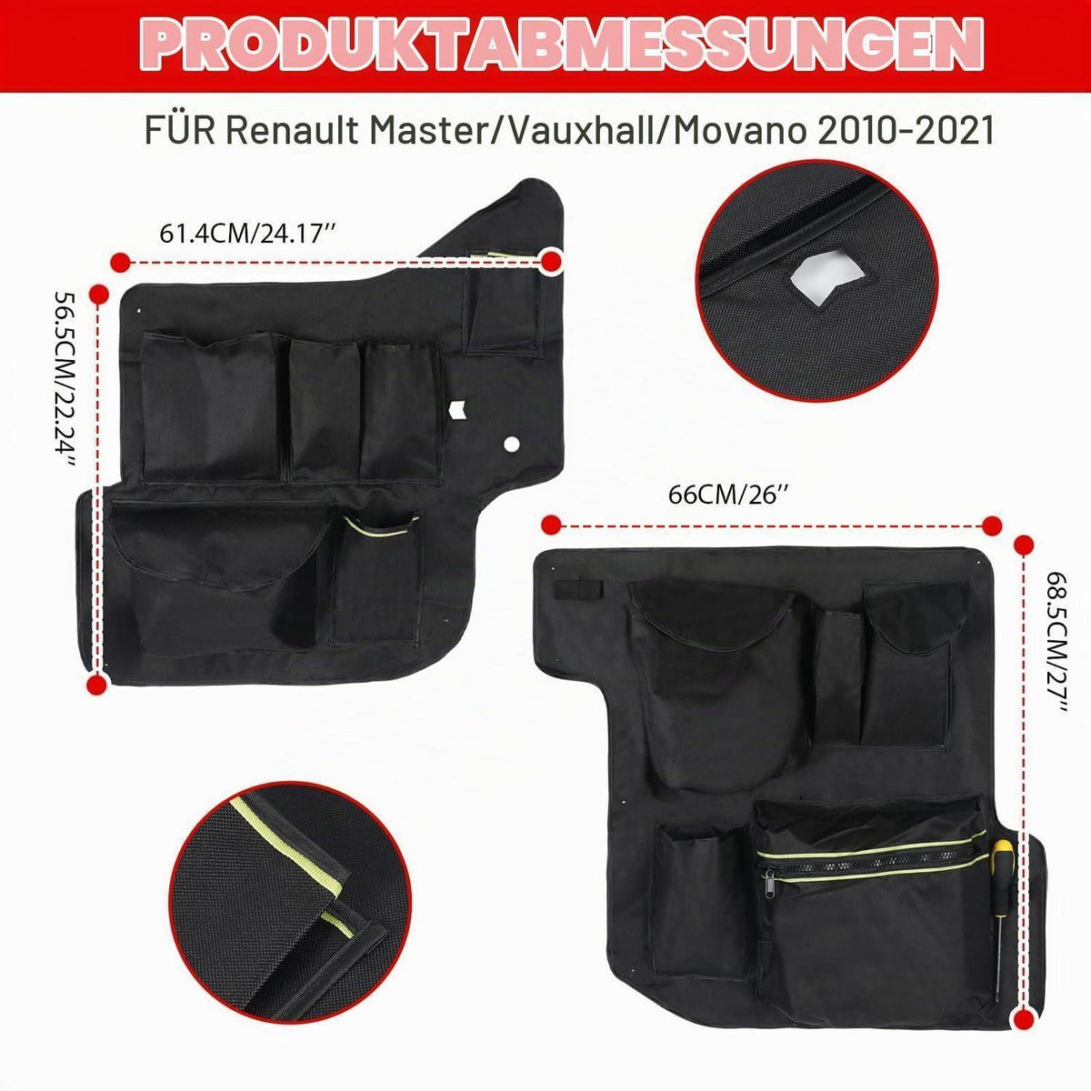 Scheunentor-Organizer für Renault Master/Vauxhall/Movano 2010-2021