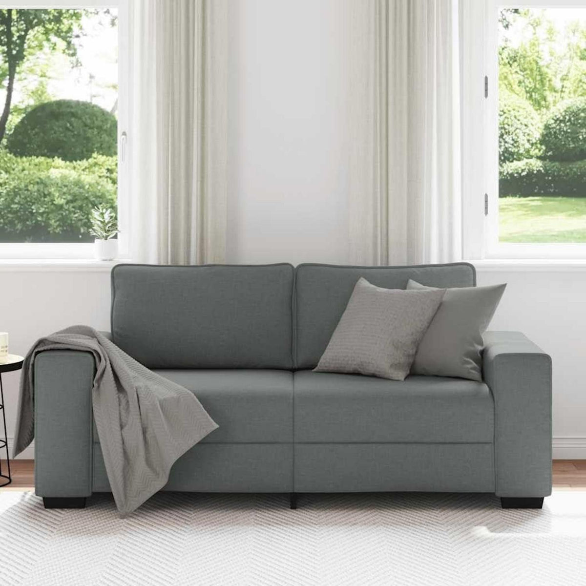 Klappsofa mit Schlaffunktion – Dunkelgrau, 140 cm