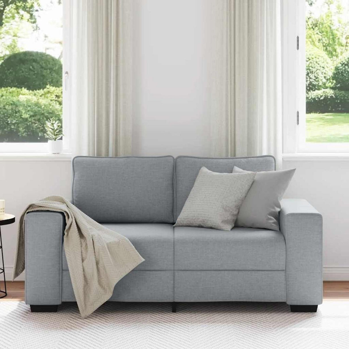2-Sitzer Schlafsofa mit Bettfunktion – Hellgrau