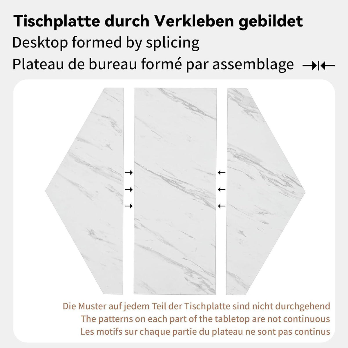 Sechseckiger Esstisch Set Grün + Gold – 5-teilig, 115x100cm