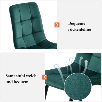 Sechseckiger Esstisch Set Grün + Gold – 5-teilig, 115x100cm
