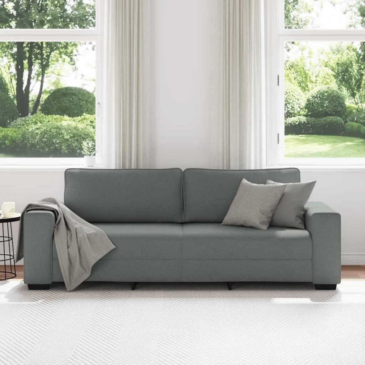 Schlafsessel mit Bettfunktion, Dunkelgrau, 180 cm
