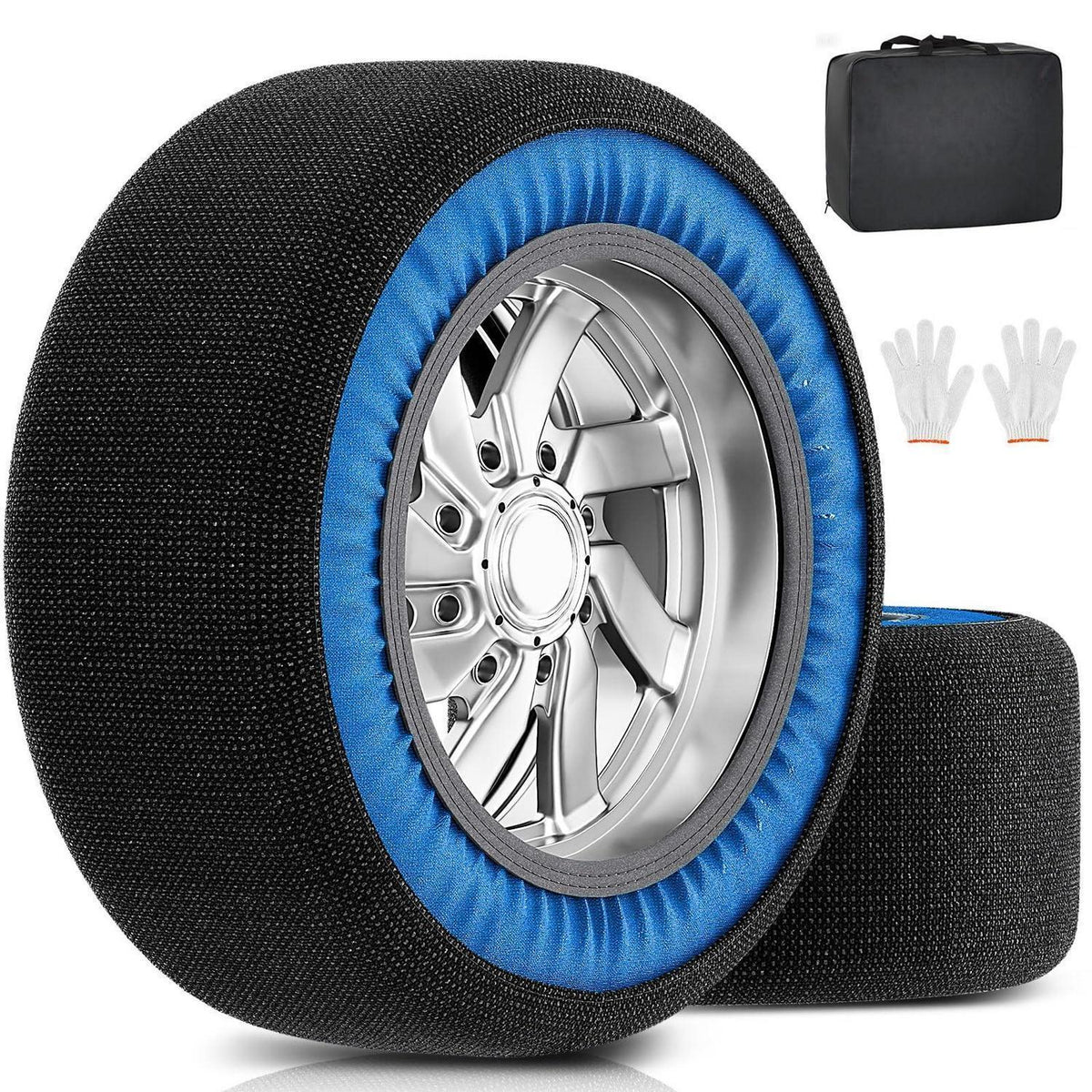 Schneesocken Auto 2pcs – Griffige Textilschneeketten R14-R24