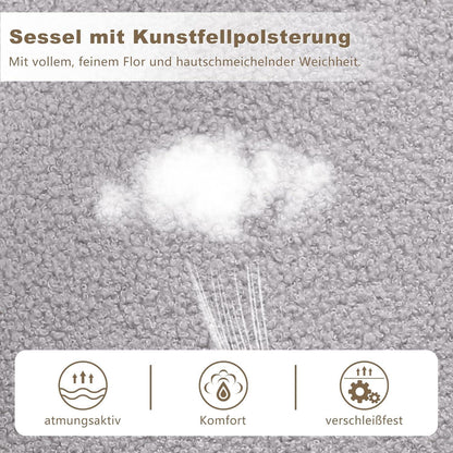 Mingone Lounge Sessel 2er Set Grau – Modern & Bequem