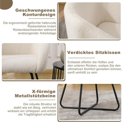 Mingone Lounge Sessel 2er Set - Weiß, Modern & Bequem