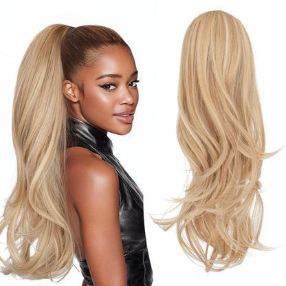 Welliges Pferdeschwanz-Haarteil Aschblond, 56 cm