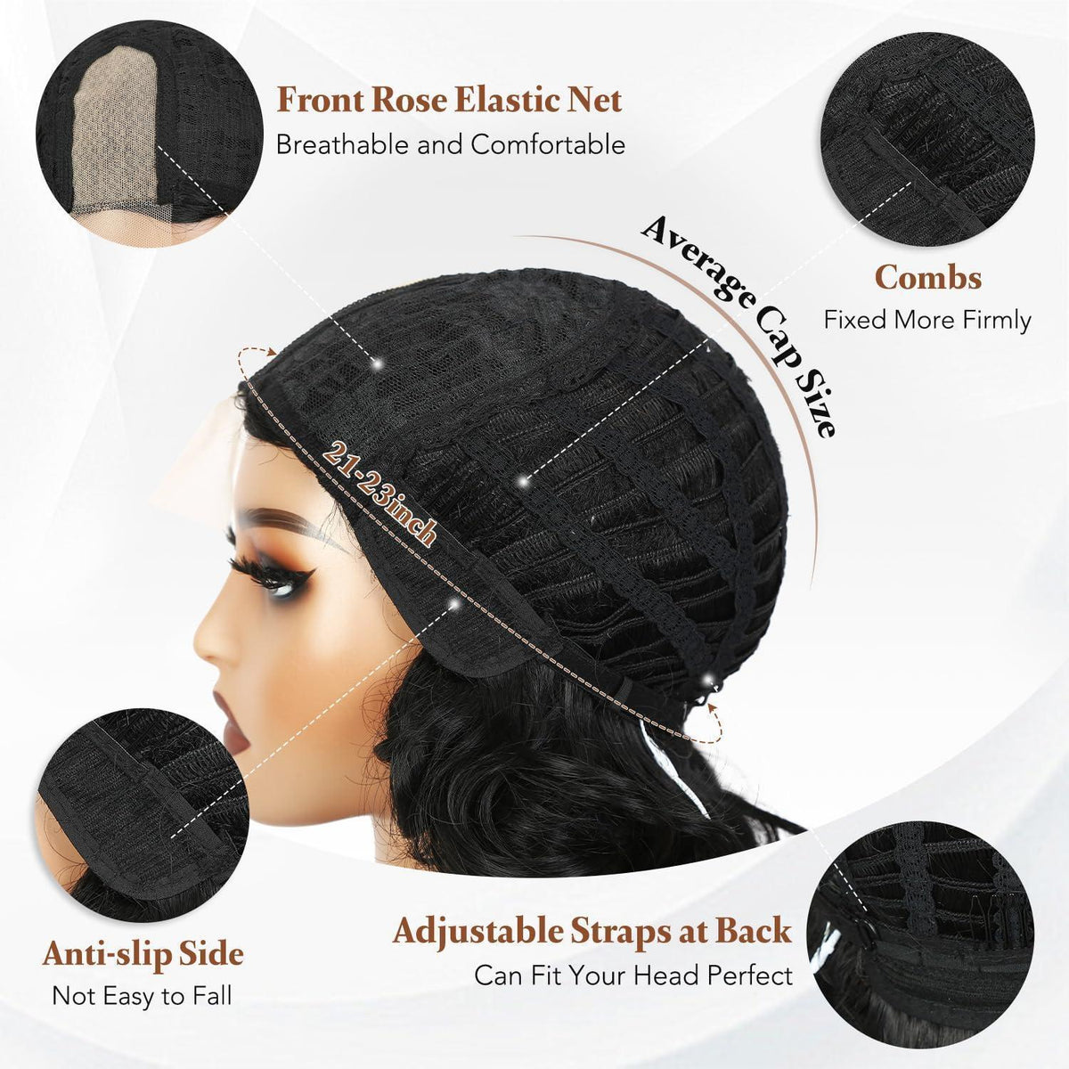 Kurze Lockige Perücke Schwarz 1B – Glueless Bob Perücke