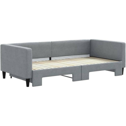 Schlafsofa 2-Sitzer, Ausziehbett mit Bettkasten, Hellgrau