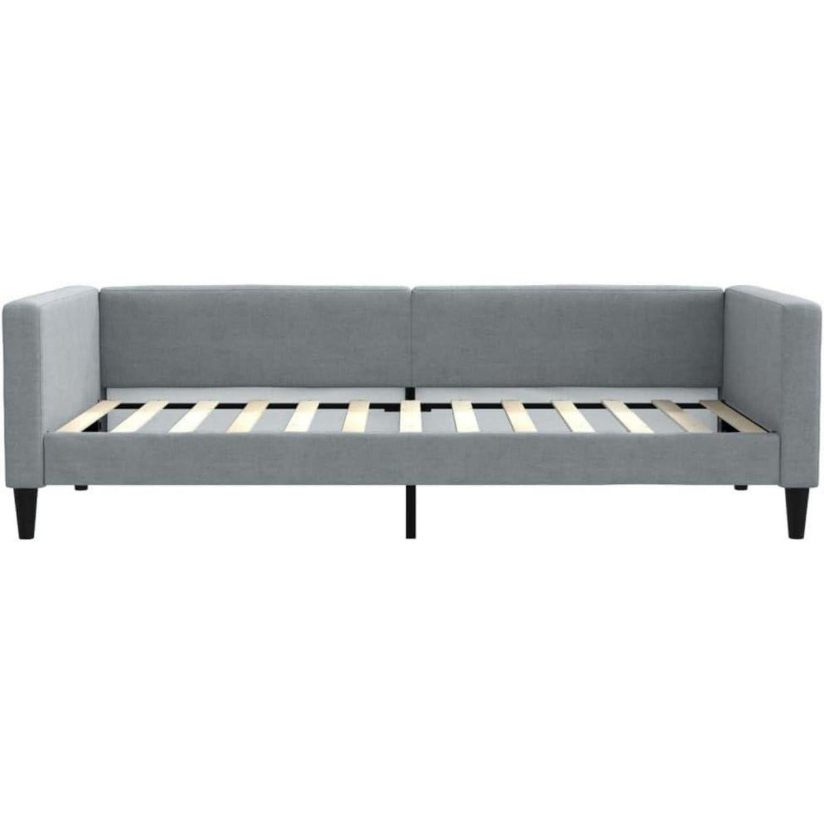 Schlafsofa 2-Sitzer, Ausziehbett mit Bettkasten, Hellgrau