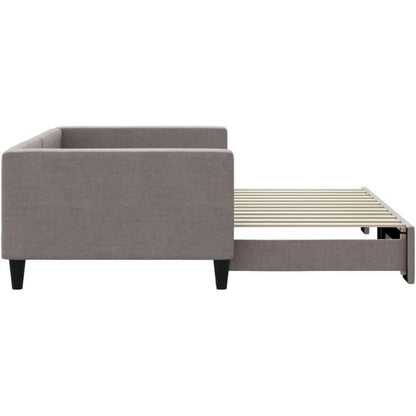 2-Sitzer Schlafsofa mit Bettkasten & Stauraum – Taupe 100x200 cm