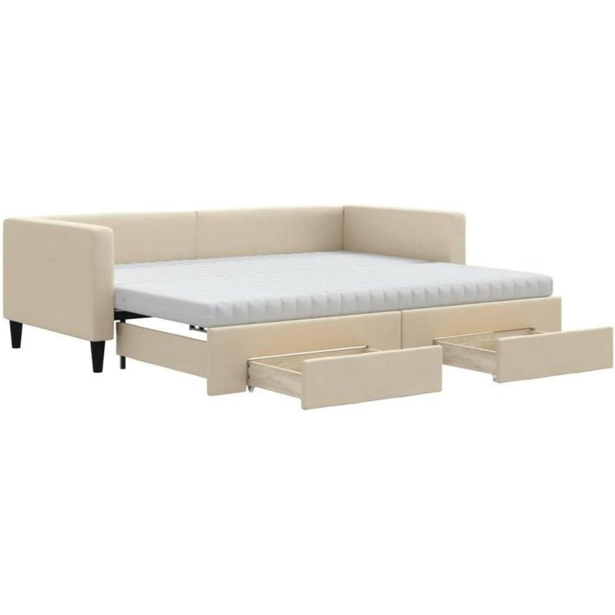 2-in-1 Schlafsofa mit Bettkasten & Schublade, 90x200 cm