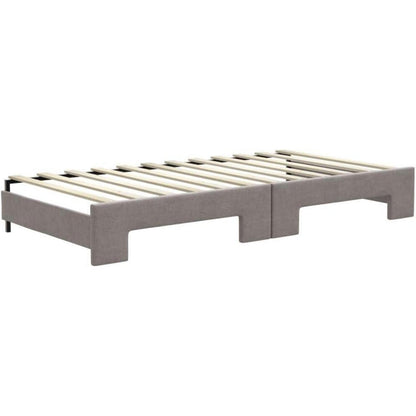 2-Sitzer Schlafsofa mit Bettkasten & Matratze Taupe 100x200 cm