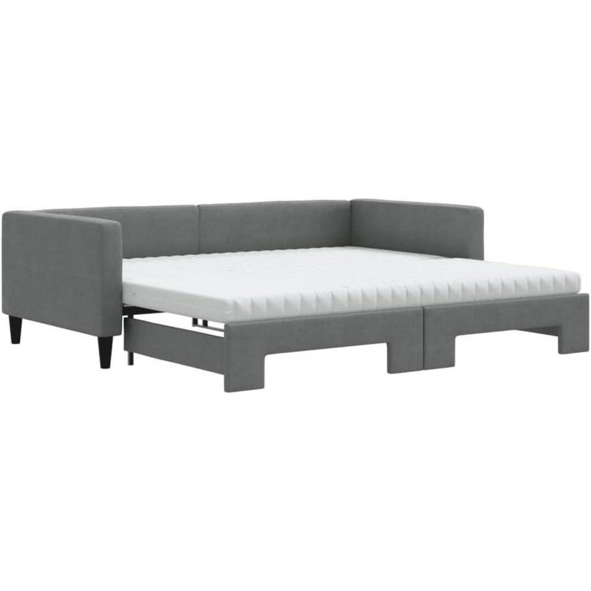 2-in-1 Schlafsofa Dunkelgrau 100x200 cm mit Bettkasten