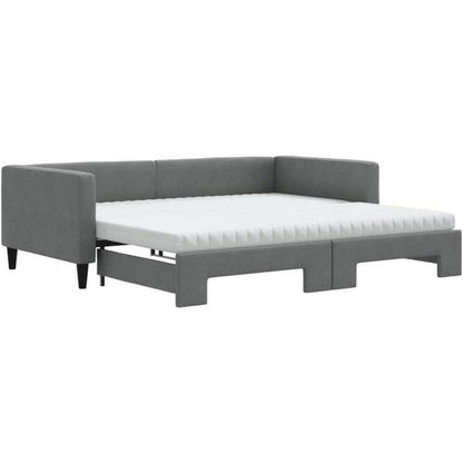 2-in-1 Schlafsofa Dunkelgrau 100x200 cm mit Bettkasten