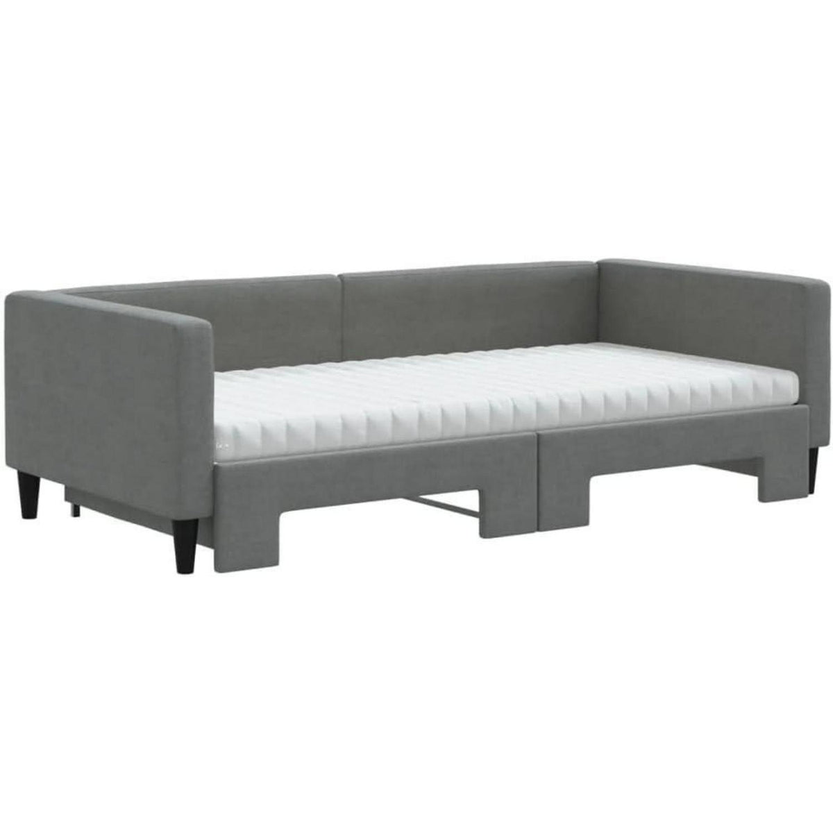 2-in-1 Schlafsofa Dunkelgrau 100x200 cm mit Bettkasten