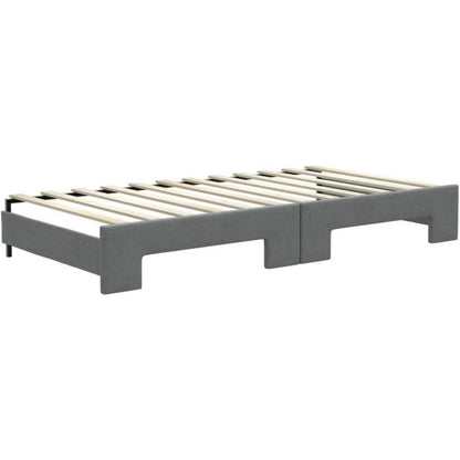2-in-1 Schlafsofa Dunkelgrau 100x200 cm mit Bettkasten