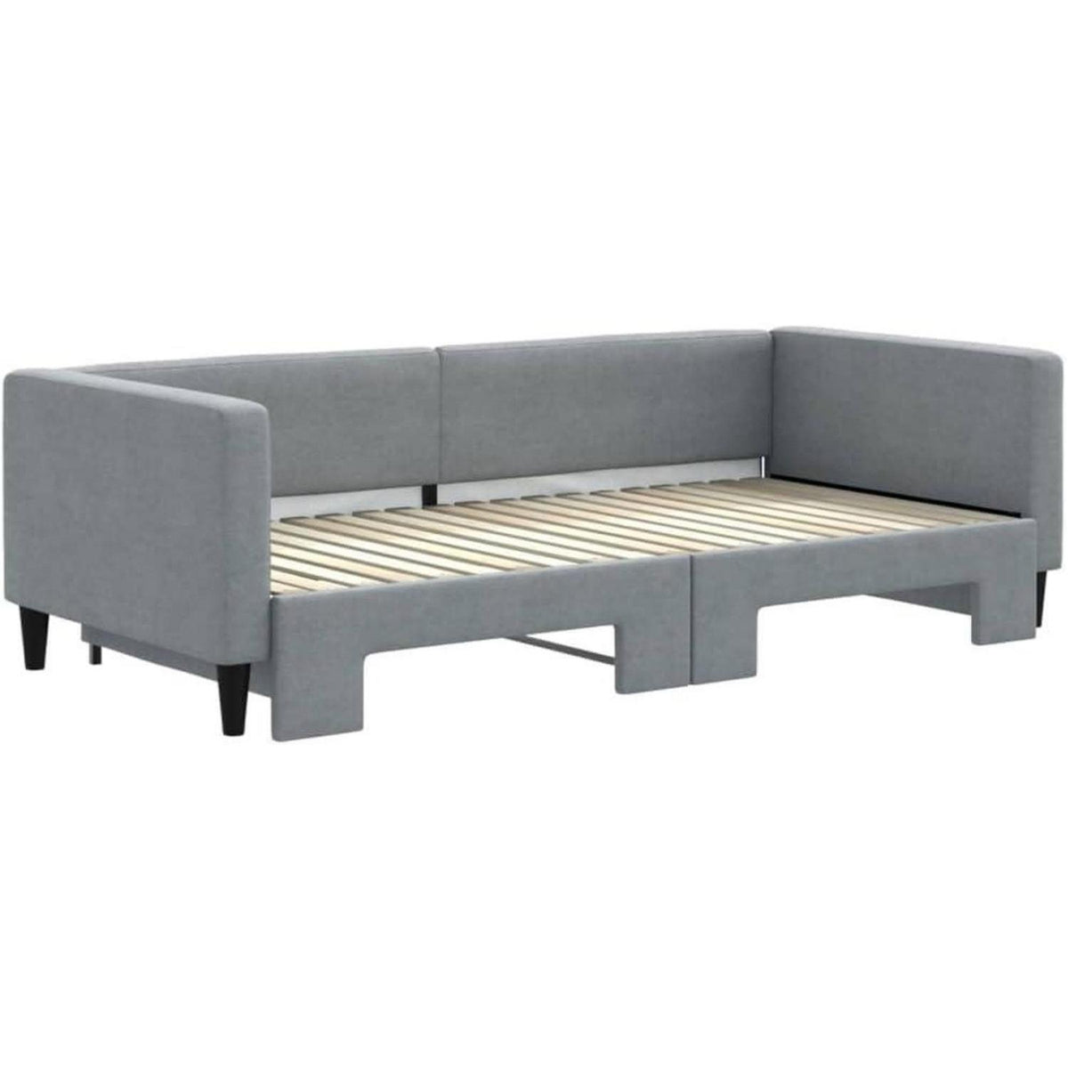 Schlafsofa 2-Sitzer, Hellgrau, 90x190 cm mit Bettkasten