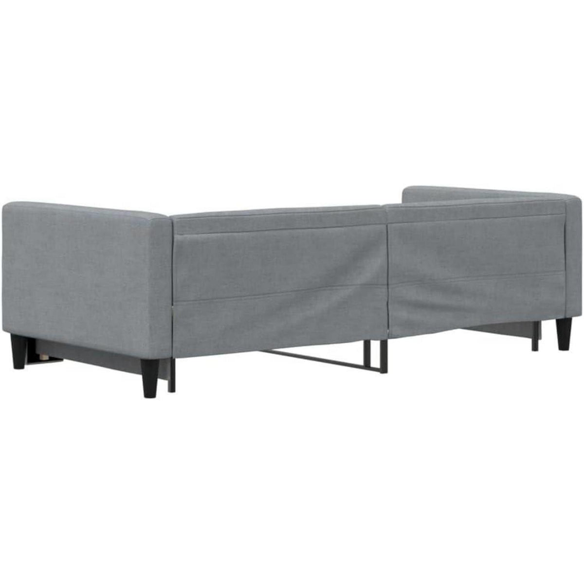 Schlafsofa 2-Sitzer, Hellgrau, 90x190 cm mit Bettkasten