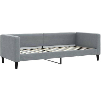 Schlafsofa 2-Sitzer mit Matratze – Hellgrau 80x200 cm