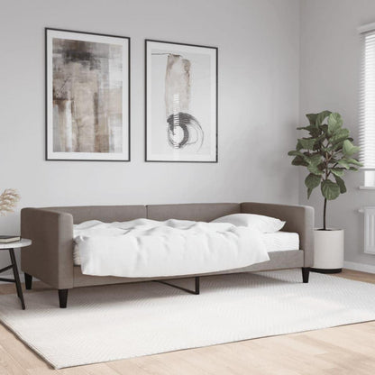 2-Sitzer Schlafsofa mit Matratze & Stauraum – Taupe 90x200 cm