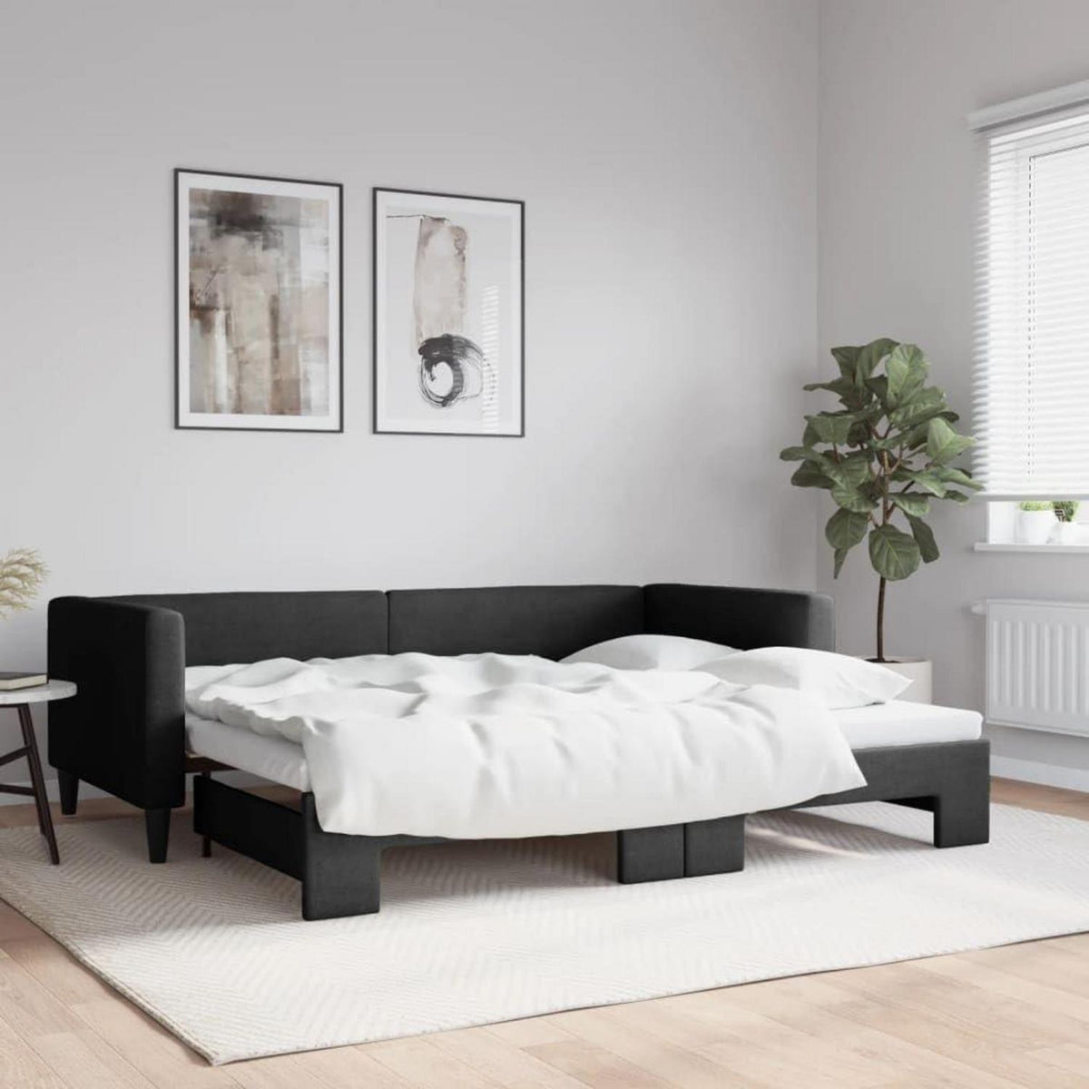Ausziehbett 90x190 cm mit Bettkasten & Stauraum