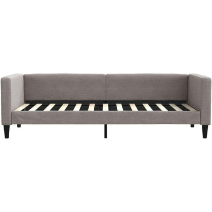 Tagesbett mit Matratze & Stauraum – Schlafsofa 80x200 cm Taupe