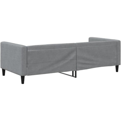 2-in-1 Schlafsofa 90x200 cm – Grau, Stoff, mit Stauraum