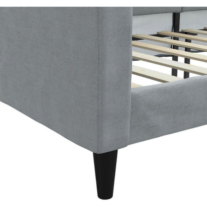2-in-1 Schlafsofa 90x200 cm – Grau, Stoff, mit Stauraum