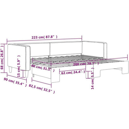 2-Sitzer Schlafsofa mit Bettkasten & Stauraum – 80x200 cm