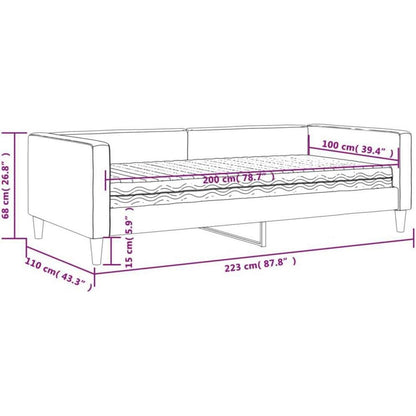 Schlafsofa 2-Sitzer mit Matratze & Stauraum – Schwarz 100x200 cm