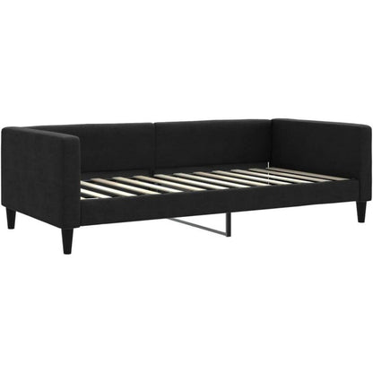 Schlafsofa 2-Sitzer mit Matratze & Stauraum – Schwarz 100x200 cm