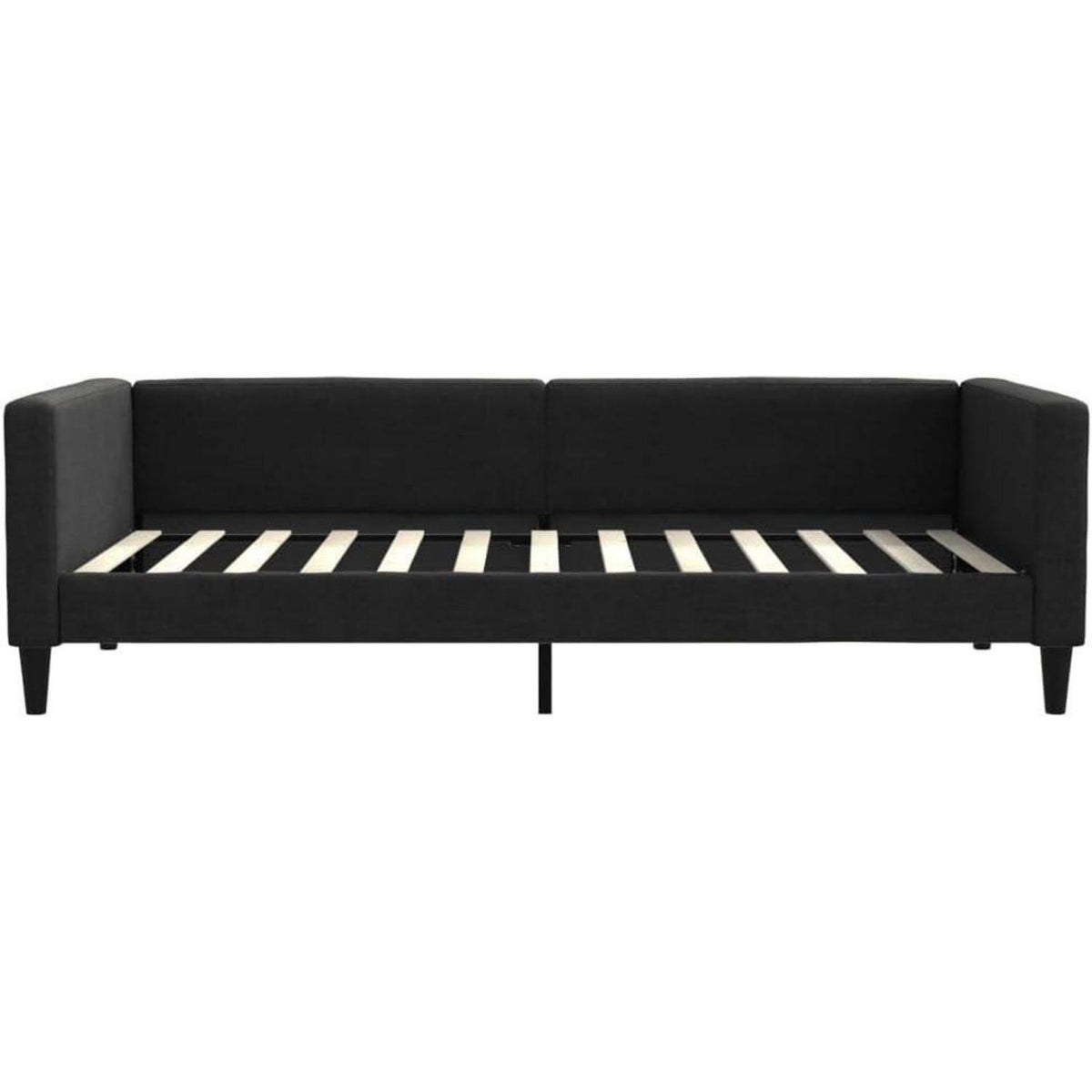 Schlafsofa 2-Sitzer mit Matratze & Stauraum – Schwarz 100x200 cm