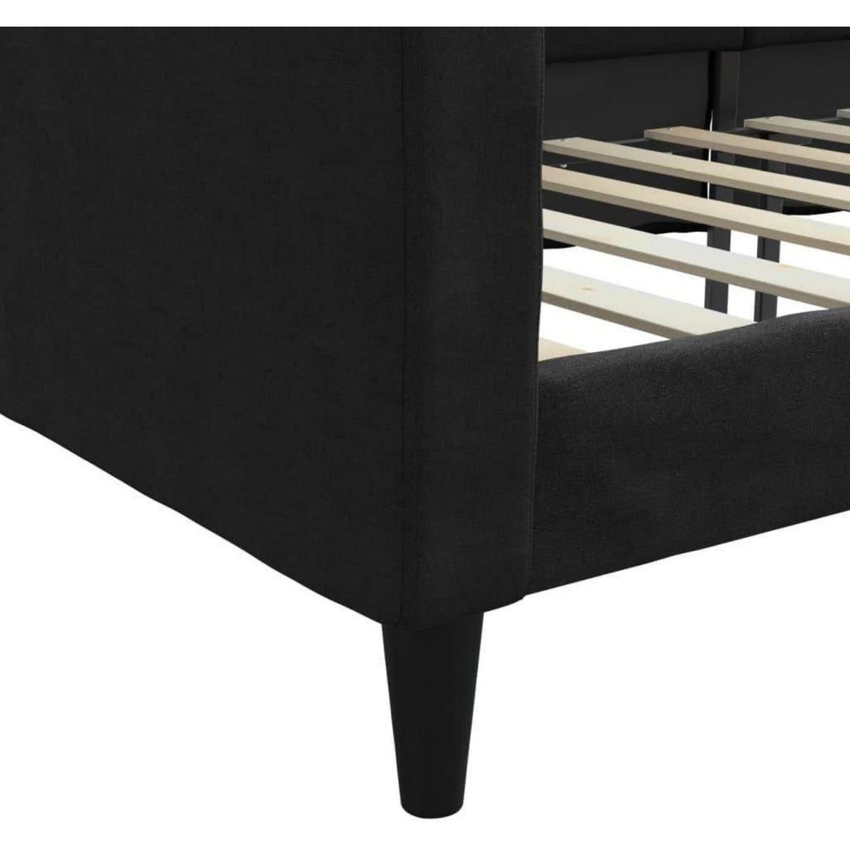 2-Sitzer Schlafsofa mit Stauraum & Bettfunktion 100x200 cm Schwarz