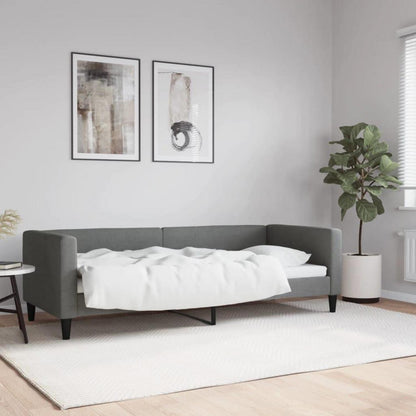 2-Sitzer Schlafsofa Dunkelgrau 80x200 cm mit Stauraum