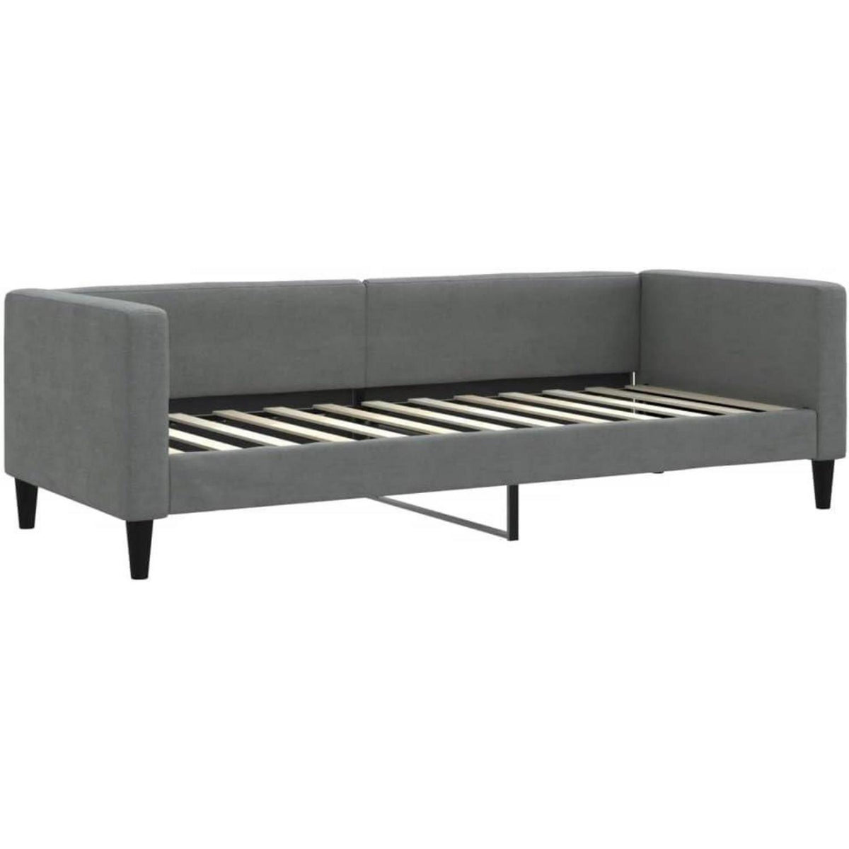 2-Sitzer Schlafsofa Dunkelgrau 80x200 cm mit Stauraum