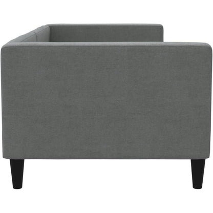 2-Sitzer Schlafsofa Dunkelgrau 80x200 cm mit Stauraum