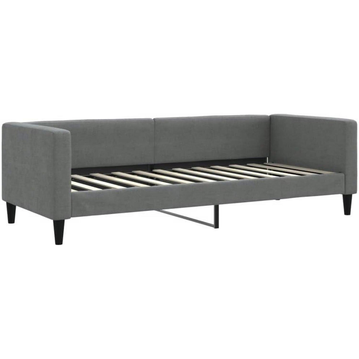 2-Sitzer Schlafsofa mit Bettkasten & Matratze, Dunkelgrau