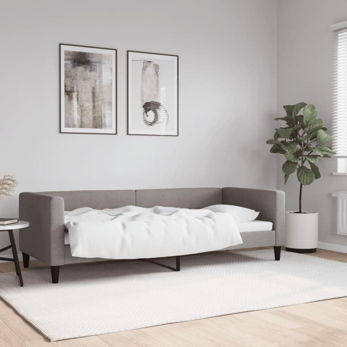 2-Sitzer Schlafsofa mit Stauraum & Bettfunktion, Taupe 80x200 cm