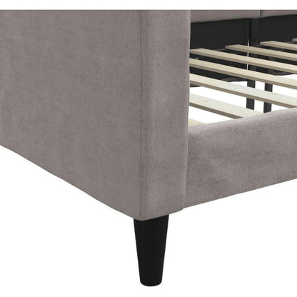 2-Sitzer Schlafsofa mit Stauraum & Bettfunktion, Taupe 80x200 cm