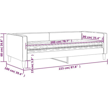 2-Sitzer Schlafsofa mit Matratze & Stauraum – 90x200 cm Schwarz