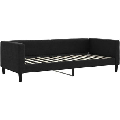 2-Sitzer Schlafsofa mit Matratze & Stauraum – 90x200 cm Schwarz