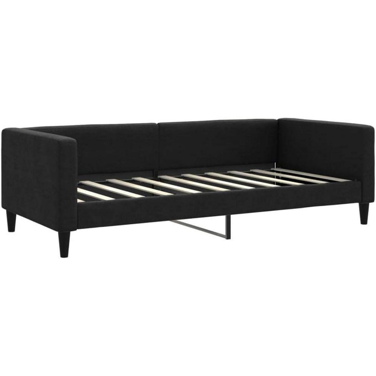 2-in-1 Schlafsofa Schwarz 90x190 cm mit Stauraum
