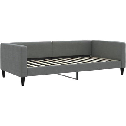 Schlafsofa 2-Sitzer Dunkelgrau – Ausziehbar mit Bettkasten